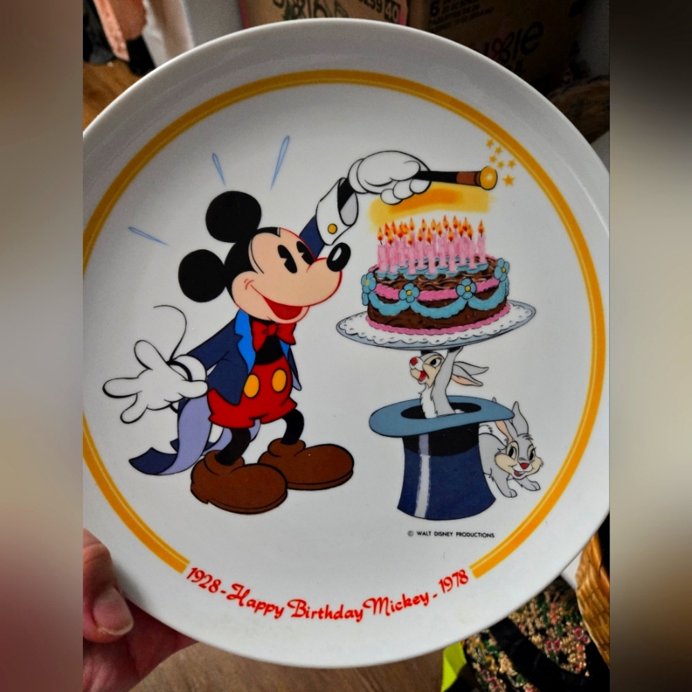 Disney Mickey Mouse birthday plate 1978